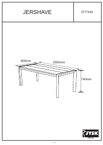 Handleiding JYSK Jershave (90x205x75) Tuintafel