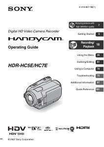 Manual Sony HDR-HC7E Camcorder
