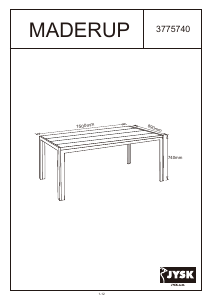 Руководство JYSK Maderup (90x150x74) Садовый стол