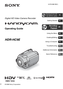 Handleiding Sony HDR-HC9E Camcorder