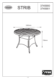Посібник JYSK Strib (120x74) Садовий столик