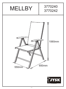 Manual JYSK Mellby Cadeira de jardim