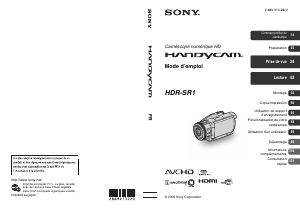 Mode d’emploi Sony HDR-SR10E Caméscope