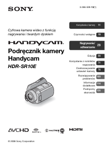 Instrukcja Sony HDR-SR10E Kamera