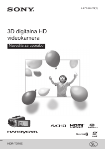 Priročnik Sony HDR-TD10E Prenosna kamera