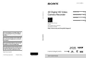 Käyttöohje Sony HDR-TD30E Kameranauhuri