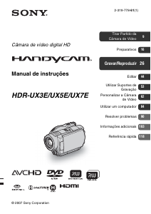 Manual Sony HDR-UX3E Câmara de vídeo