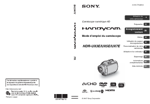Mode d’emploi Sony HDR-UX3E Caméscope