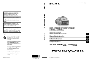 Kullanım kılavuzu Sony HDR-XR105E Kaydedici kamera