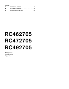 Manual Gaggenau RC472705 Refrigerator