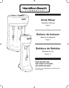 Handleiding Hamilton Beach HMD200R Drankmixer