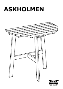 Kullanım kılavuzu IKEA ASKHOLMEN (70x44x71) Bahçe Masası