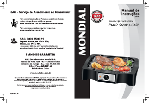 Manual Mondial CH-07 Grelhador de mesa
