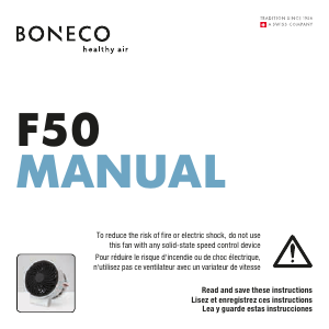 Bruksanvisning Boneco F50 Fläkt