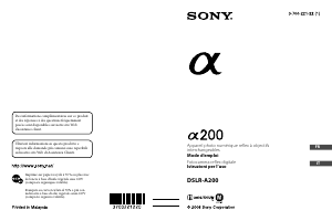 Manuale Sony Alpha DSLR-A200K Fotocamera digitale