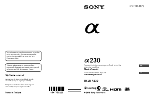 Manuale Sony Alpha DSLR-A230H Fotocamera digitale