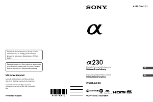 Bedienungsanleitung Sony Alpha DSLR-A230H Digitalkamera