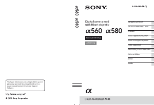 Bruksanvisning Sony Alpha DSLR-A580 Digitalkamera