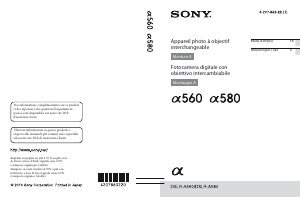 Manuale Sony Alpha DSLR-A580Y Fotocamera digitale