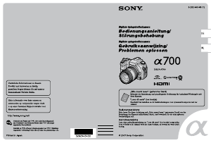 Bedienungsanleitung Sony Alpha DSLR-A700Z Digitalkamera