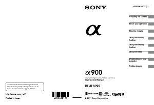 Handleiding Sony Alpha DSLR-A900 Digitale camera