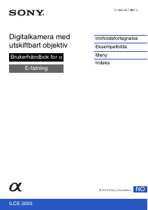 Bruksanvisning Sony Alpha ILCE-3000K Digitalkamera