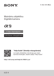 Rokasgrāmata Sony Alpha ILCE-9 Digitālā kamera