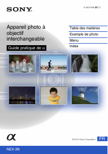 Mode d’emploi Sony Alpha NEX-3NY Appareil photo numérique