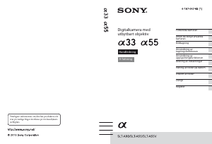 Bruksanvisning Sony Alpha SLT-A33 Digitalkamera
