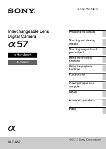 Handleiding Sony Alpha SLT-A57K Digitale camera