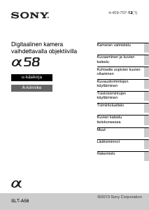 Käyttöohje Sony Alpha SLT-A58M Digitaalikamera