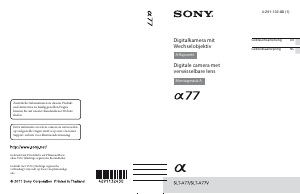 Handleiding Sony Alpha SLT-A77VL Digitale camera