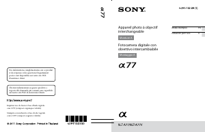 Manuale Sony Alpha SLT-A77VQ Fotocamera digitale