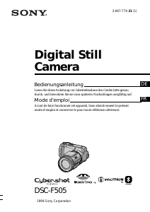 Mode d’emploi Sony Cyber-shot DSC-F505 Appareil photo numérique
