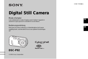 Mode d’emploi Sony Cyber-shot DSC-P92 Appareil photo numérique