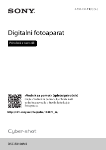 Priročnik Sony Cyber-shot DSC-RX100M5 Digitalni fotoaparat