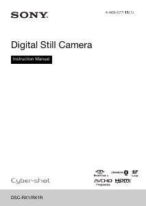 Manual Sony Cyber-shot DSC-RX1R Digital Camera