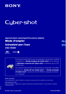 Mode d’emploi Sony Cyber-shot DSC-W200 Appareil photo numérique