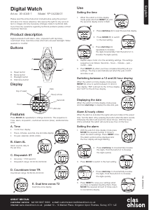 Bruksanvisning Clas Ohlson YP-04238/01 Ur