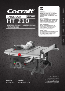 Manual Cocraft HT 210 Table Saw
