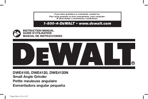Mode d’emploi DeWalt DWE4120N Meuleuse angulaire