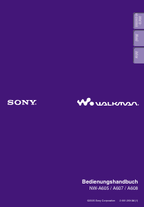 Bedienungsanleitung Sony NW-A607 Walkman Mp3 player
