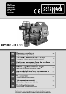 Manual Scheppach GP1000 Jet LCD Water Pump