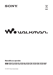 Priročnik Sony NW-E013F Walkman Predvajalnik MP3