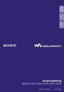 Brugsanvisning Sony NW-E015 Walkman Mp3 afspiller