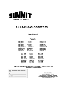 Handleiding Summit TGL30BLP Kookplaat