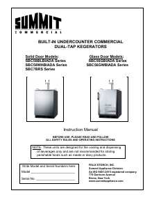 Manual Summit SBC7BRSWK2 Tap System