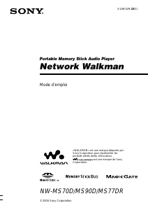 Mode d’emploi Sony NW-MS77DR Walkman Lecteur Mp3