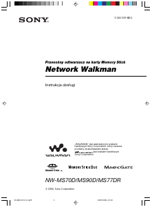 Instrukcja Sony NW-MS90D Walkman Odtwarzacz Mp3