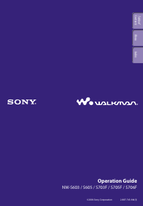 Manual Sony NW-S706F Walkman Mp3 Player
